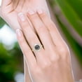 thumbnail image 5 of Natural Rutilated Quartz Yellow Tone Silver Size-5 Art Deco Round Cocktail Ring Floral Vintage Style Baguette CZ Wedding Engagement Ring 925 Sterling Silver, 5 of 6