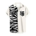 thumbnail image 2 of EGNMCR T-Shirts pour Hommes Mode Décontractée Col Rabattu Impression Hawaïenne Manches Courtes avec Poches Cardigan Chemise à Boutons Hauts Blouse Cadeaux pour Hommes, 2 of 5