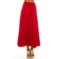 thumbnail image 4 of Women's Casual Solid High Waisted Flare A-line Long Skirt with Elastic Waistband, 4 of 6