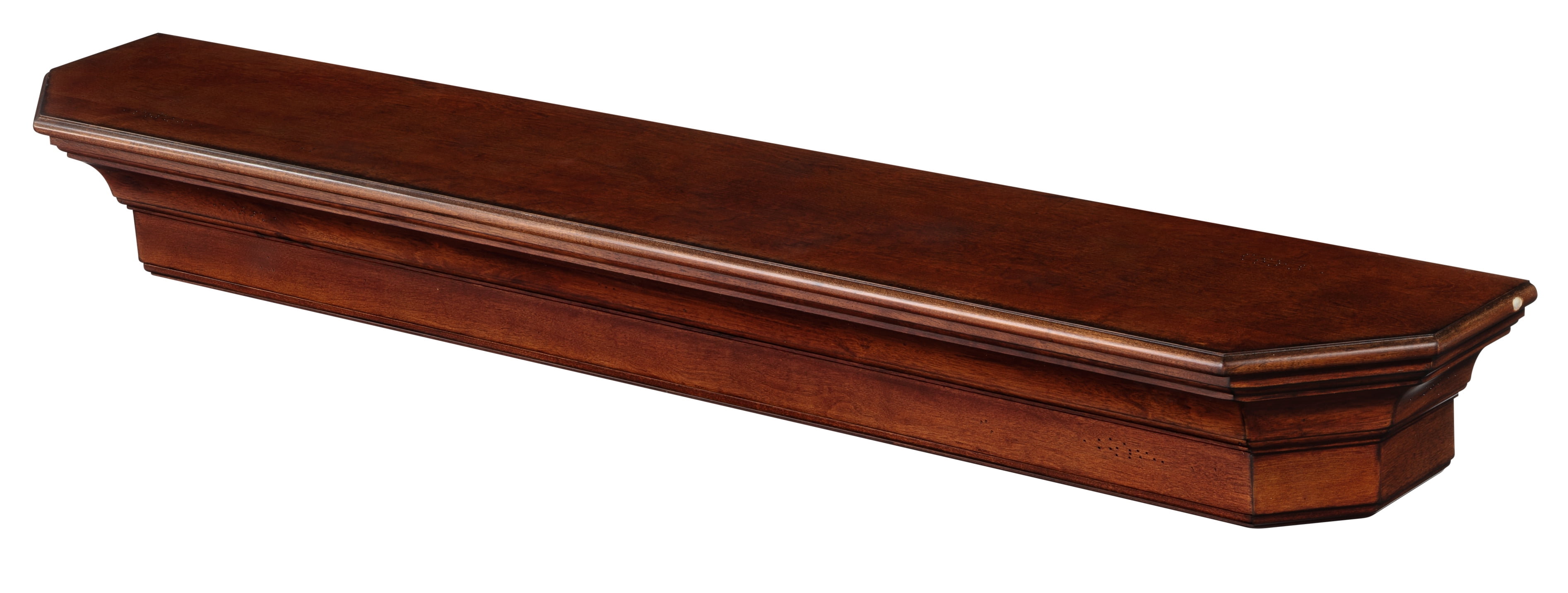 Pearl Mantels Lindon Traditional Premium Wood Mantel Shelf, Lightly Distressed Cherry Finish, 60"L x 10"D x 7"H