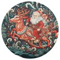 thumbnail image 3 of Ryvnso Christmas Santa with Deer Round Plate Mats Dining Table Placemat Set of 4 for Holiday Decoration, 3 of 7