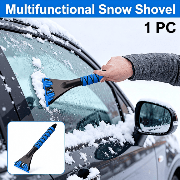 Premium All-in-One Detachable Snow Removal System - Vehicle Safe Snow Shovel and Ice Scraper Tool for Car Windshield