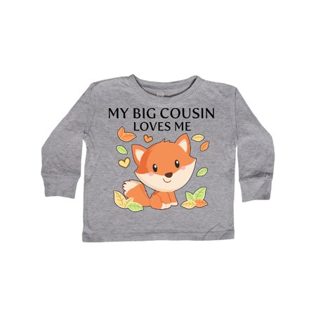 

Inktastic My Big Cousin Loves Me- little fox Gift Toddler Boy or Toddler Girl Long Sleeve T-Shirt