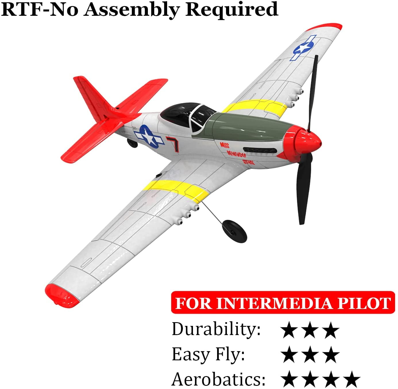 Mustang P-51D Airplane 4-CH Beginner Plane RTF Electric Remote Control Aircraft 