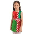 thumbnail image 2 of TTAO Kids Girls Xmas Christmas Clothes Sleeveless Sequin Candy Cane Stripe Ballet Dance Fancy Dress with Bowknot Red 14, 2 of 7
