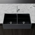 thumbnail image 2 of 36 x 19 Inch Fireclay Kitchen Sink, Crestwood Farmhouse Sink, Rectangle Double Bowl Apron Front, Plain Farm Ceramic Sink, 2 of 8