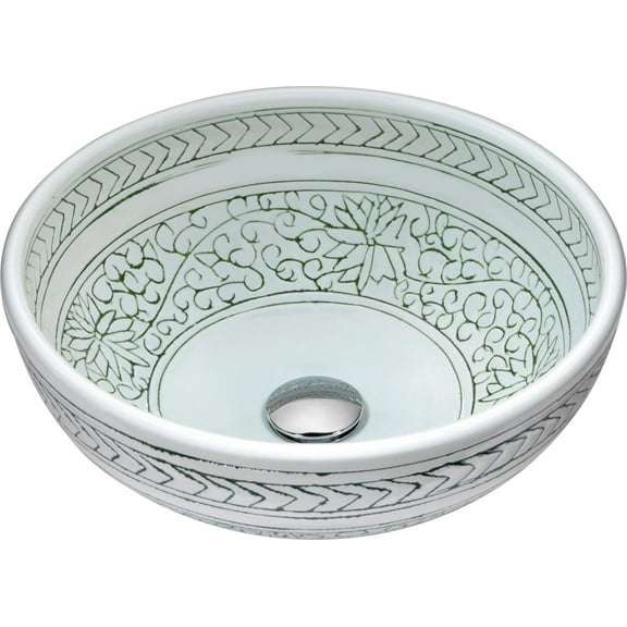 Anzzi Ls-Az185 Cadence 16-1/10" Glass Vessel Bathroom Sink - Decor White