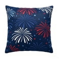 thumbnail image 2 of 4th of July Patriotic Throw Pillow Cover, 18x18 Inch Red White Blue Stars & Fireworks Design, Square Cushion Case for Sofa, Couch and Bed, 2 of 7