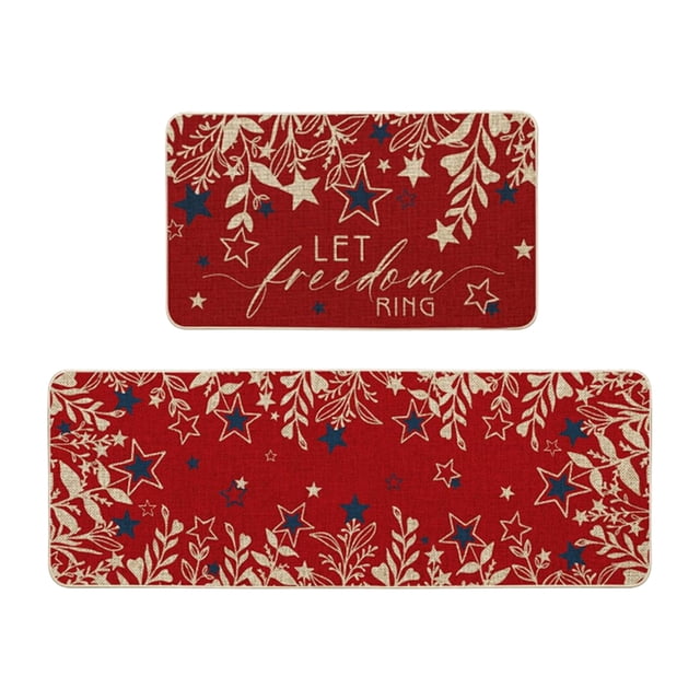 Independence Day Decorative Floor Mats Kitchen Dirt Counteractive Floor Mats Two Piece Set Bathroom Defend Slip Floor Mat Set