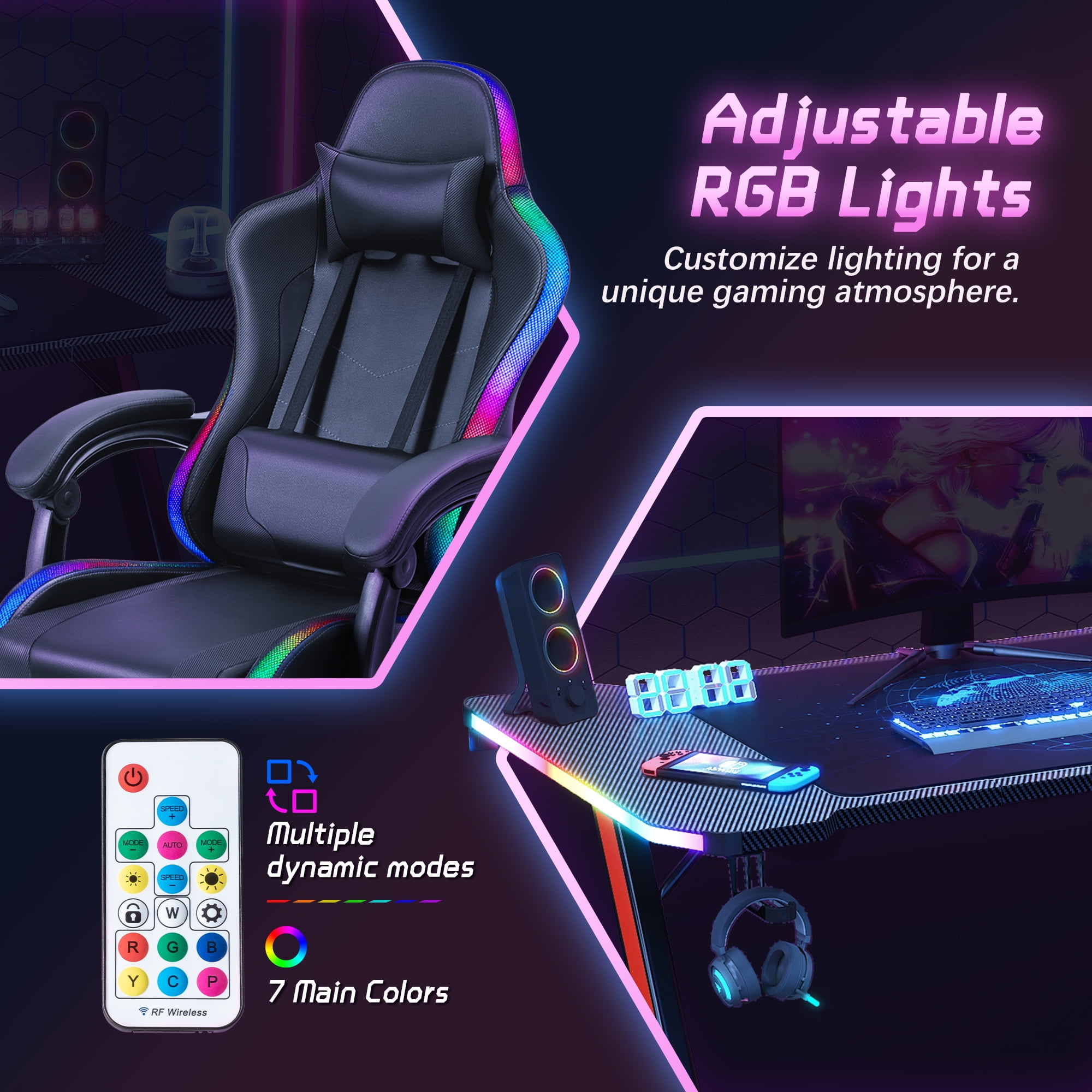 Homall gaming chair rgb lighting hot sale
