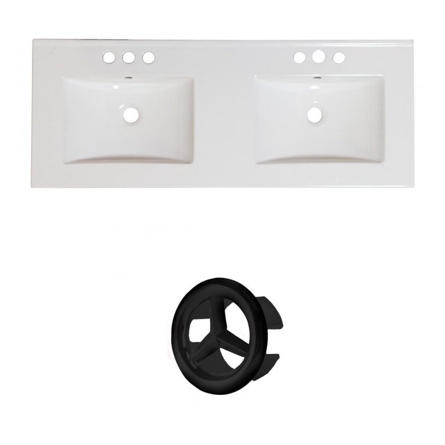 American Imaginations 23.75-in. W 3H8-in. Ceramic Top Set In White Color - Overflow Drain Incl. AI-20947