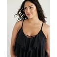 thumbnail image 5 of Time and Tru Women's and Women's Plus Tiered Tankini Swim Top, Sizes S-3X, 5 of 6