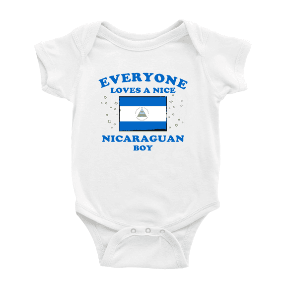 Everyone Loves a Nice Nicaraguan Boy Cute Baby Rompers Baby Bodysuit (White, 6-12 Months)