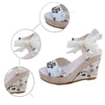 thumbnail image 5 of Women's Espadrille Wedge Sandals – Open Toe Ankle Strap Platform 4 Inchs High Heels Summer Dress Shoes, 5 of 8