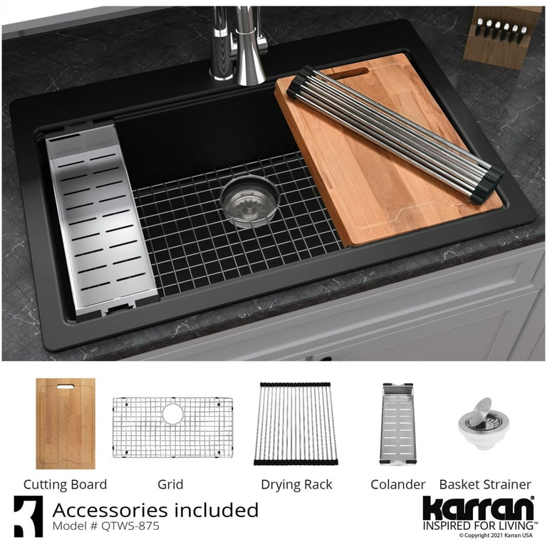 Karran L-1 3-1/2 in. Kitchen Sink Basket Strainer in Stainless Steel