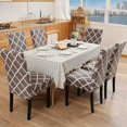 thumbnail image 2 of Stretch Dining Chair Covers, Geometric Print Dining Chair Slipcovers, Removable Washable Spandex Furniture Seat Protector for Kitchen Hotel Table Banquet (4 Per Set, Gray), 2 of 7