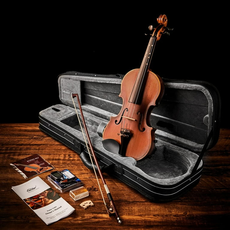 Eastar 3/4 Size Wooden Violin Set, Matte Fiddle for Beginners