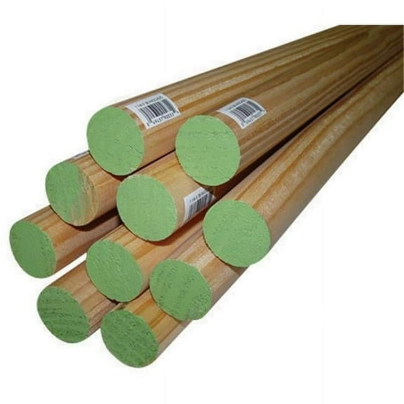 02541-R0036C1 1.25 x 36 in. Thunderbird Forest Poplar Dowels Hardwood  Light Green - pack of 4