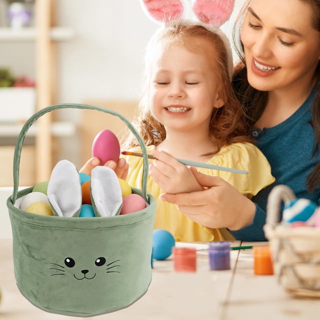 Cesta de regalo de Pascua, bolsa de dulces, cesta de almacenamiento de tela de terciopelo, cesta de almacenamiento de mano, cesta de regalo, cesta de regalo de boda, cesta de almacenamiento de terciop