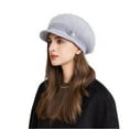 thumbnail image 5 of Women's Brimmed Beanie, Winter Knit Cloche Hat with Slouchy Crown, Trendy Fedora Design for Ladies, One Size Fits Most Cold Weather Cap, 5 of 5