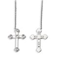 thumbnail image 2 of Sterling Silver Polished w/Sapphire Magnetic Cross Adjustable Necklace Inch, 2 of 3