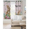 thumbnail image 2 of Easter Blackout Curtains 45 Inches Long, Spring Watercolor Bunny Eggs Flower Leaf Pink Plaid Thermal Insulated Black Out Curtains, Small Darkening Window Curtain for Cafe Bedroom 42"x45" 2 Panels, 2 of 9