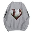 thumbnail image 7 of felwors Baseball Sweatshirt for Womens 2025 Long Sleeve Comfy Baseball Shirts Softball Crewneck Graphic Pullover Top Grey, L, 7 of 7