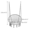 thumbnail image 6 of Hammock Chair Macrame Swing, Handmade Knitted Hanging Cotton Rope Chair for Indoor/Outdoor Home Patio Deck Yard Garden Reading Leisure, 6 of 9