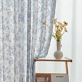 thumbnail image 4 of Cortinas Vangao, mezcla de lino, estampado floral, 214 cm de longitud, color azul, 4 of 8