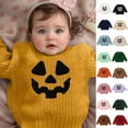 thumbnail image 3 of KHONTS Toddler Girl Boy Halloween Sweater Pumpkin Smile Embroidery Knitted Pullover Sweater Fall Winter Clothes,Sizes 3-7 Years Brown 2T, 3 of 3