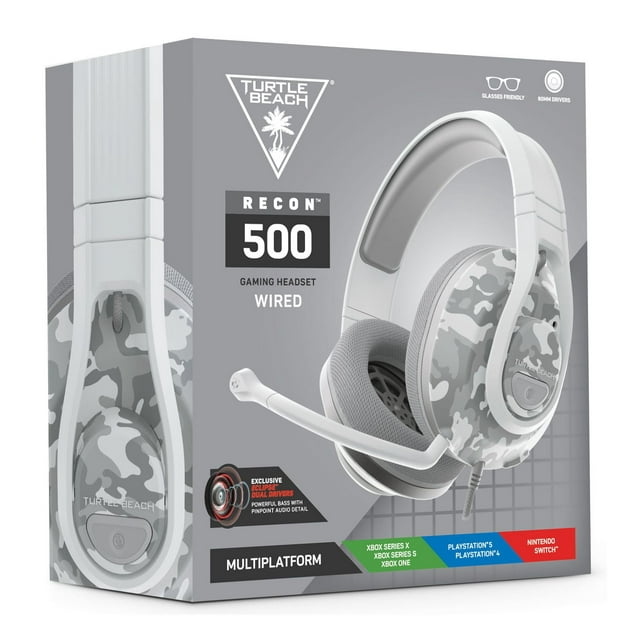 Turtle Beach® Recon™ 500 Arctic Camo Wired Multiplatform Gaming Headset for Xbox Series X|S, Xbox One, PS5™, PS4™ and Nintendo Switch™