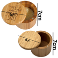 thumbnail image 2 of Bamboo Salt Box, Salt Container With Lid, Salt Shaker, Bowl with Magnetic Swivel Lid (2 PCS), 2 of 5