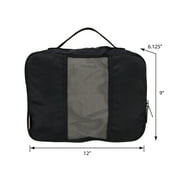 btL 4 Piece Nylon Mesh Front Expandable Zippered Compression Packing Cubes, Black