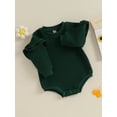 thumbnail image 3 of Bagilaanoe Newborn Baby Girl Oversized Romper Sweatshirt Long Sleeve Bodysuits Ruffled Pullover 3M 6M 12M 18M Infant Casual Tee Tops, 3 of 9