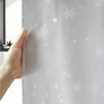 thumbnail image 5 of Grey Christmas Shower Curtain, Winter White Gray Silver Snowflake Fabric Shower Curtains Set for Bathroom Sparkly Xmas Snow Decoration with Hooks 72 X 72 inch Bath Decor, 5 of 6