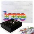 thumbnail image 2 of Ambesonne Pride Jigsaw Puzzle Durable Cardboard, Love Sign on Wood Planks, 1000 pcs, Multicolor, 2 of 5