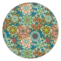 Waterproof Boho Tablecloth for 36-44" Table, Oxford Fabric with Elastic Hem, Ideal for Cozy Homes, Gifts or Picnics