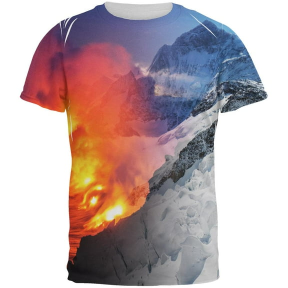 Extreme Nature Adventures Fire And Ice All Over Mens T Shirt Multi 2XL