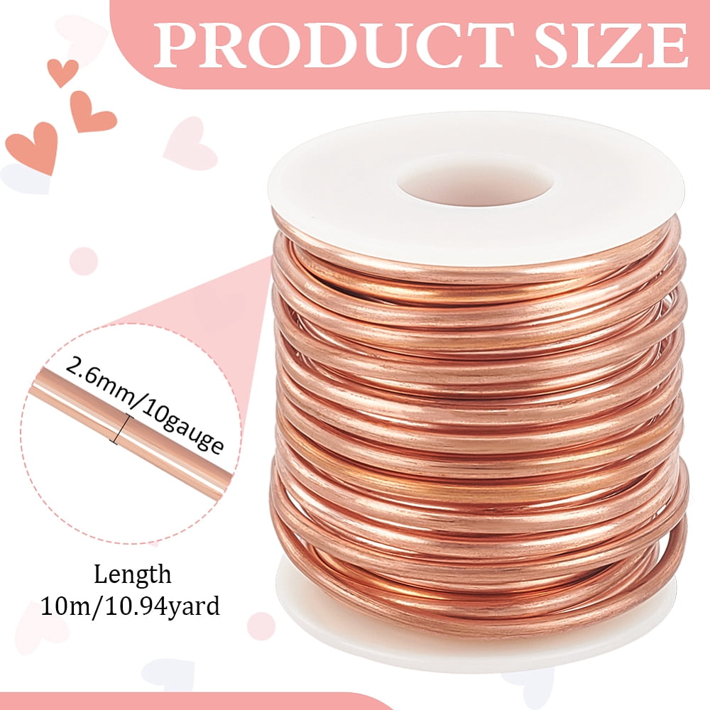 32.81 Feet Solid Copper Wire 10 Gauge Round Soft Copper Wire Pure Copper Wire Jewelry Making Craft Gem Wrapping
