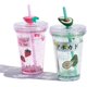 thumbnail image 3 of Botella de agua Kawaii de 15 oz con brillo de paja Botella de agua de doble pared con paja Taza Kawaii Botella de agua de fresa Tazas Kawaii Cosas Kawaii Aguacate Gi, 3 of 4