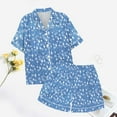 thumbnail image 6 of vigerkar Pajama Sets For Women 2 Piece PJ Sets Short Sleeve Lounge Set Fashion Sleepwear Blue, L, 6 of 6