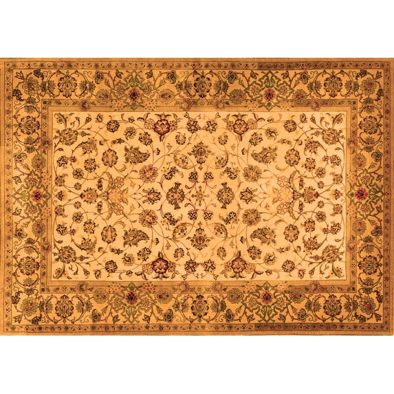 Ahgly Company Indoor Rectangle Persian Orange Traditional Area Rugs, 7' x 9'