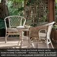 thumbnail image 4 of Honeycomb Outdoor Stripe Taupe Rounded Seat Cushion (2-Pack), 4 of 6
