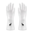 thumbnail image 2 of 1pair Latex-Free Waterproof Dishwashing Gloves, Medium Long Cuff White Transparent Gloves for Kitchen, Laundry, Gardening & Household Cleaning, Chemical Resistant & Anti-Slip for Tough Tasks, A, 2 of 6