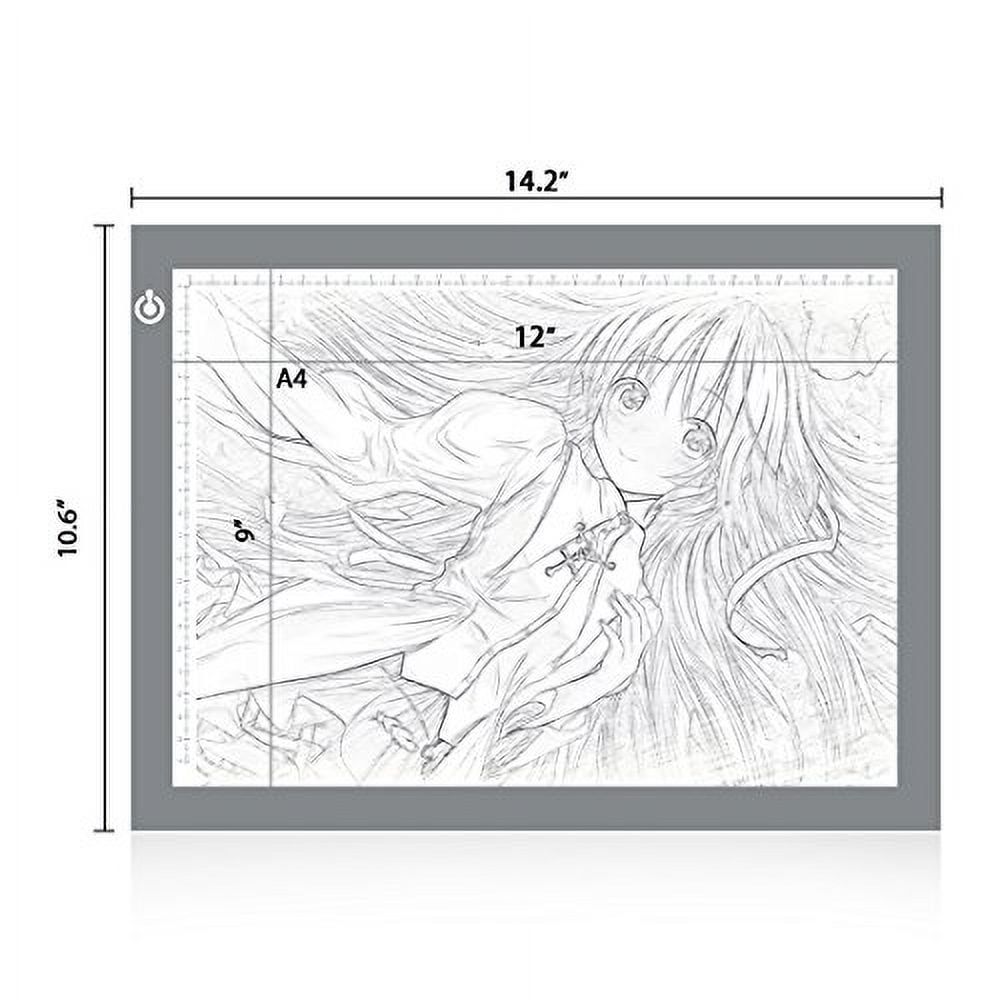 A4 Silver LED Trace Light Pad NXENTC Light Table USB Power LED Tracing Light Board for Artists,Drawing, Sketching, Animation 04-A4 silver