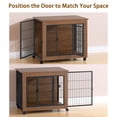 thumbnail image 5 of Peispie 32.5" Dog Crate Furniture with Wheels for Small Dogs, Heavy Duty Dog Kennel Indoor with 2 Doors, Wooden Pet Cage End Table, Sturdy Metal Dog Cage for Anxiety Dog, Walnut, 5 of 8