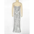 thumbnail image 6 of vastwit Girls 70s 80s Hippie Disco Costume Sequins One Piece Unitard Dancewear Bell Bottom Jumpsuit Silver 10, 6 of 7