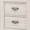 thumbnail image 3 of Benjara Nightstand with 2 Drawers and Metal Curved Pulls, Antique White, 3 of 5