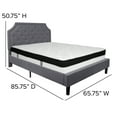 thumbnail image 4 of Flash Furniture Brighton Queen Size Tufted Upholstered Platform Bed in Light Gray Fabric with Memory Foam Mattress, 4 of 5