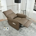 thumbnail image 3 of HQZX Recliner, 270°Rotating Glider Chair, PU Material,Bbuilt-in USB Port, Modern Style, Brown, 3 of 11
